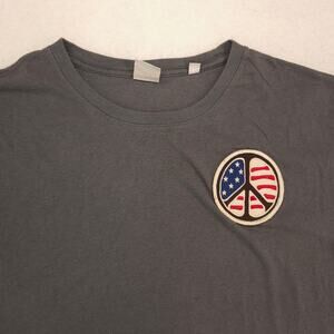 Junk Food Clothing Peace Short Sleeve Crew Neck T Shirt Mens Size Large L Gray